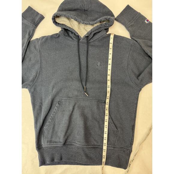 Champion Washed Navy Hoodie Pullover Sweatshirt Front Kangaroo Pocket Size Small - Picture 6 of 8
